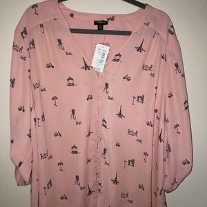 Pink printed blouse